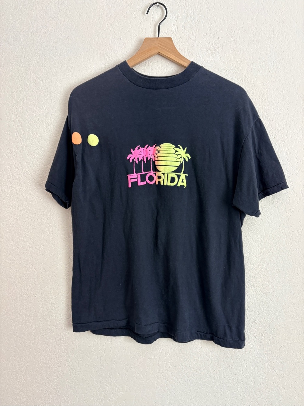 Vintage Florida Neon Palm Black Graphic Tee